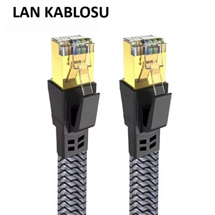 ® Yeni Ürün Cat 8 LAN Kablosu –Ethernet Kablosu Örgü Kaplama, Yüksek Hızlı